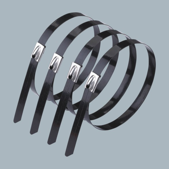 不锈钢喷塑扎带—滚珠锁紧式