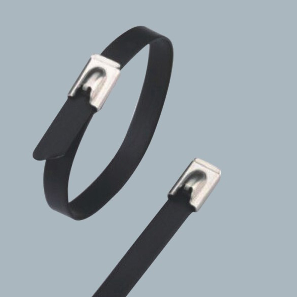 不锈钢包塑扎带—滚珠锁紧式